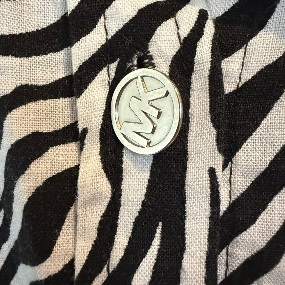 Michael Kors Black and White Zebra Print Shirt - Picture 3 of 4